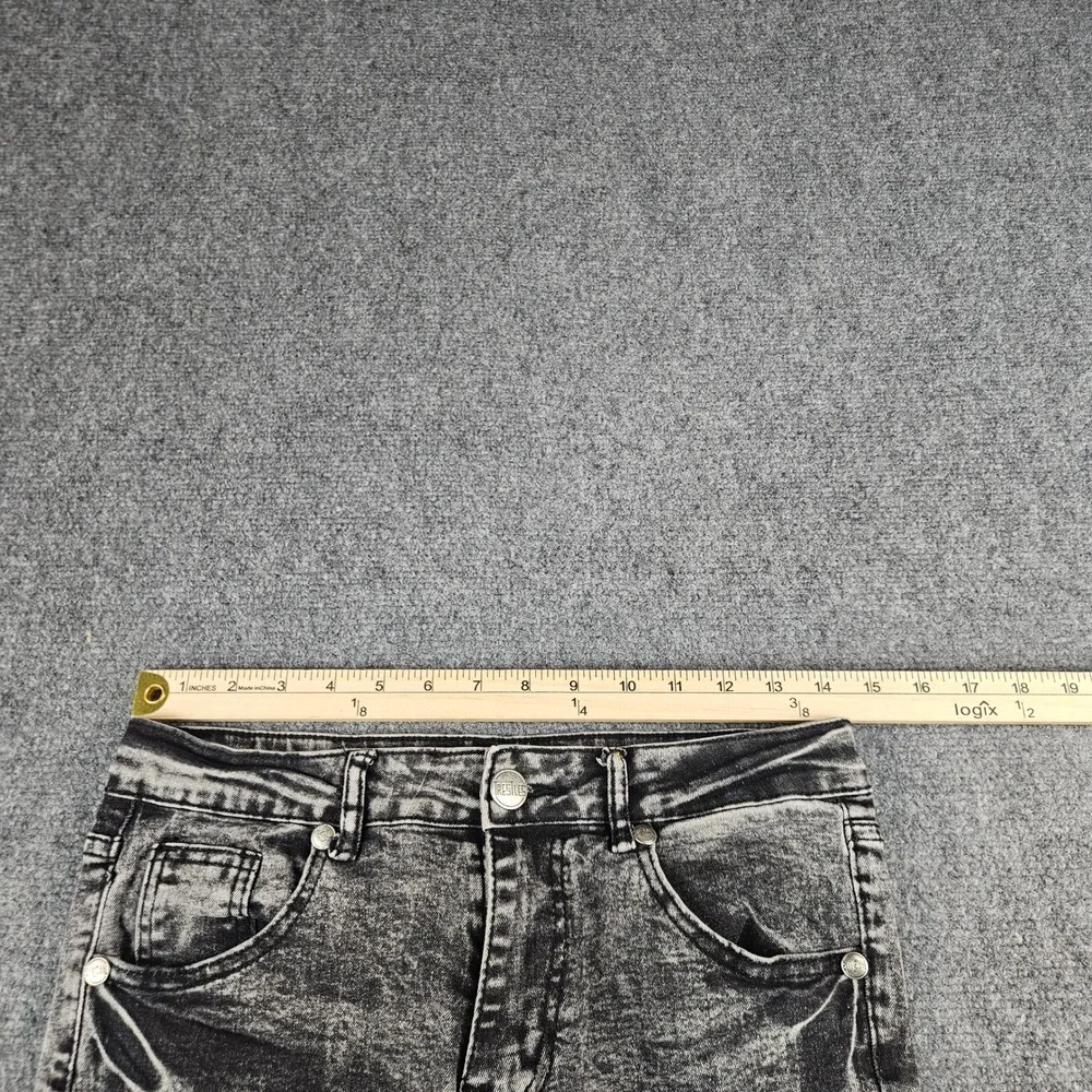 Trestles Supply Co Acid Wash Distressed Bandana Patch Jeans Grey Size 16